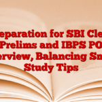 Preparation for SBI Clerk Prelims and IBPS PO Interview, Balancing Smart Study Tips