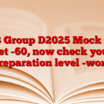 RRB Group D2025 Mock Test Set -60, now check your preparation level -work