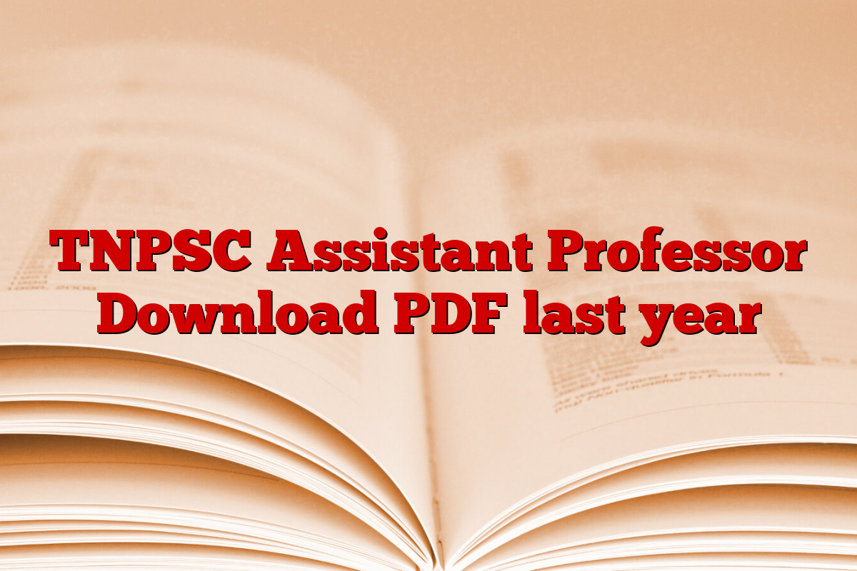 TNPSC Assistant Professor Download PDF last year