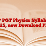 UP PGT Physics Syllabus 2025, now Download PDF