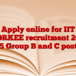 Apply online for IIT ROORKEE recruitment 2025, 55 Group B and C posts