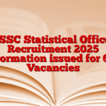 BSSC Statistical Officer Recruitment 2025 Information issued for 682 Vacancies