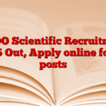 DRDO Scientific Recruitment 2025 Out, Apply online for 20 posts