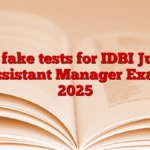 Free fake tests for IDBI Junior Assistant Manager Exam 2025