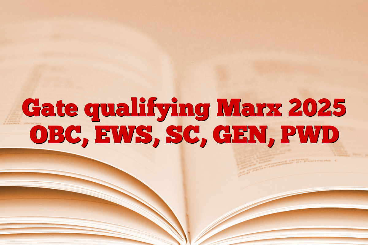 Gate qualifying Marx 2025 OBC, EWS, SC, GEN, PWD