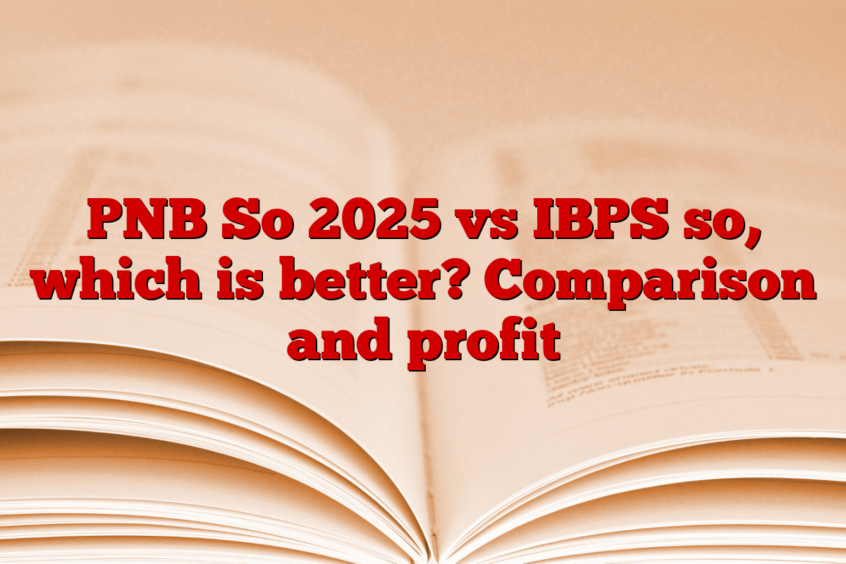 PNB So 2025 vs IBPS so, which is better? Comparison and profit