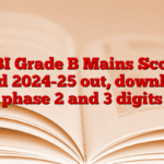 RBI Grade B Mains Score Card 2024-25 out, download phase 2 and 3 digits