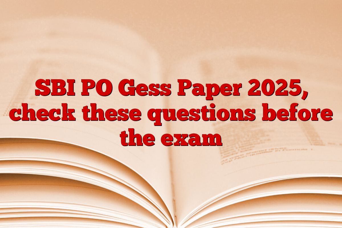 SBI PO Gess Paper 2025, check these questions before the exam
