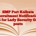 SMP Port Kolkata Recruitment Notification 2025 for Lady Security Guard posts