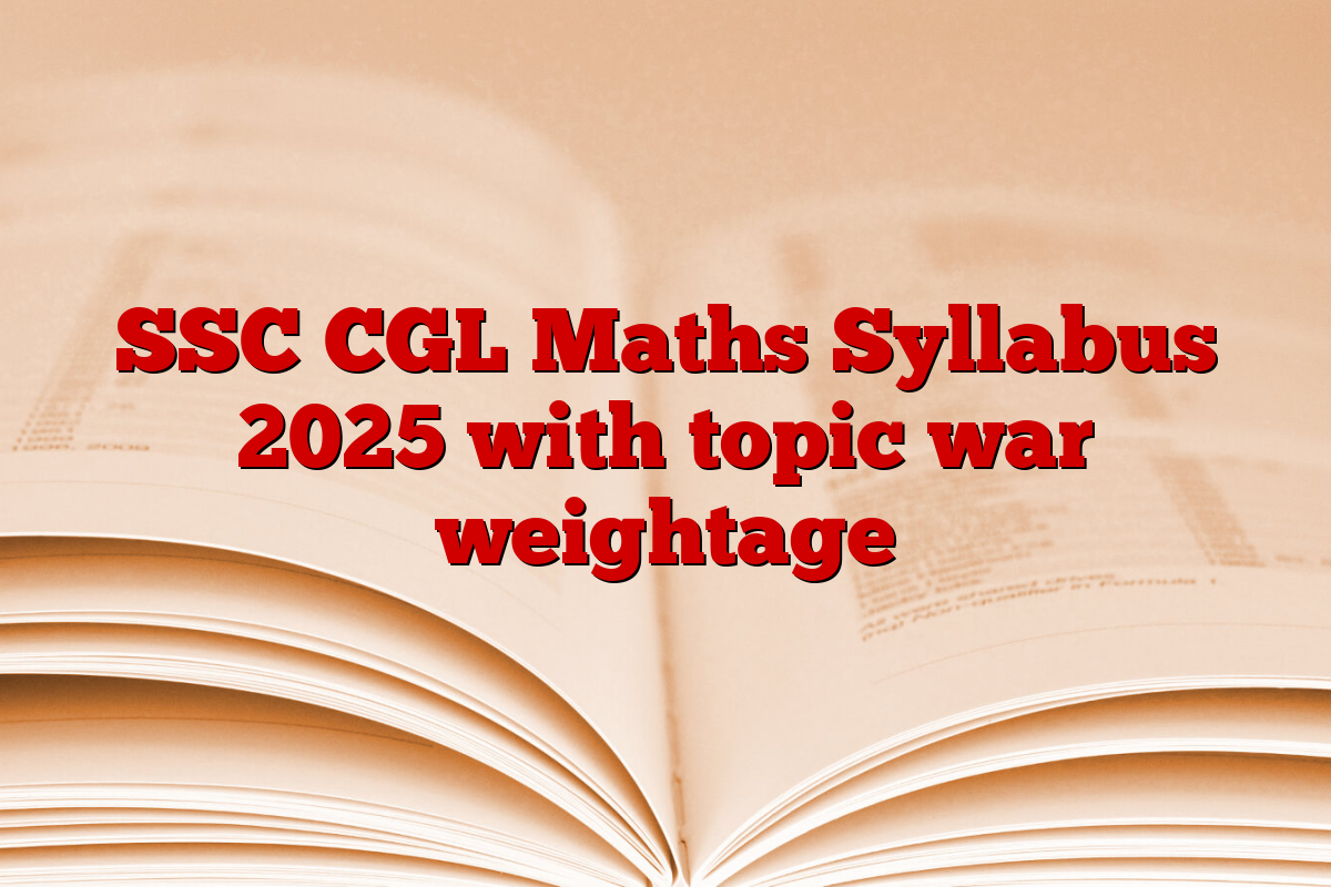 SSC CGL Maths Syllabus 2025 with topic war weightage