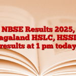 NBSE Results 2025, Nagaland HSLC, HSSLC results at 1 pm today
