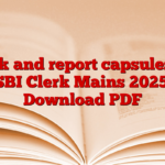 Rank and report capsules for SBI Clerk Mains 2025, Download PDF