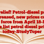 Big relief! Petrol-diesel prices decreased, new prices came into force from April 18-Now see list petrol diesel price today-StudyToper