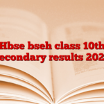 Hbse bseh class 10th secondary results 2025