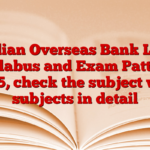 Indian Overseas Bank LBO Syllabus and Exam Pattern 2025, check the subject wise subjects in detail