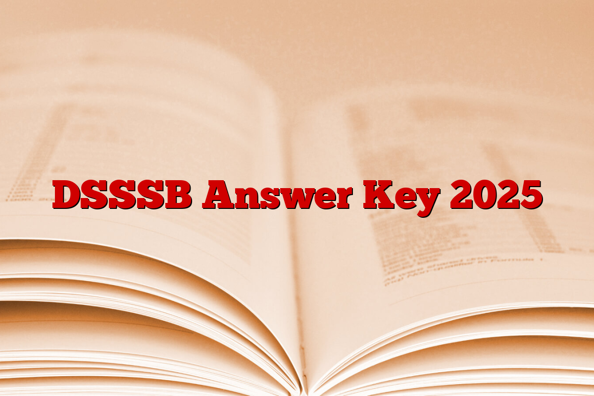 DSSSB Answer Key 2025