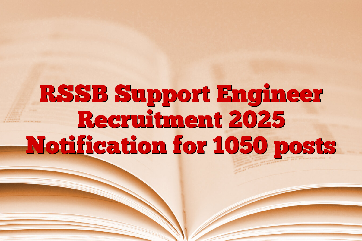 RSSB Support Engineer Recruitment 2025 Notification for 1050 posts