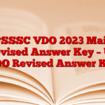 UPSSSC VDO 2023 Mains Revised Answer Key – UP VDO Revised Answer Key